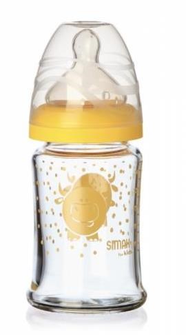 Fľaša kojenecká s potlačou širokohrdlá mix žltá 150 ml