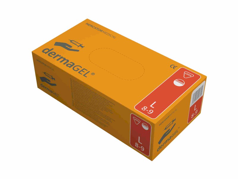 Rukavice vyšetrovacie latexové nepudrované Dermagel L/100ks