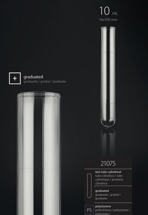 Skúmavka PS 16x100 mm pre 10 ml so stupnicou, nesteril FL/100