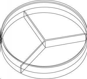 Miska Petriho plastová 90 mm  AP trojsektorová/20 ks