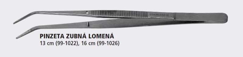 Pinzeta zubná lomená 13 cm