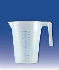 Odmerka vysoká s uchom a výlevkou 1000 ml, PP, modrá stupnica