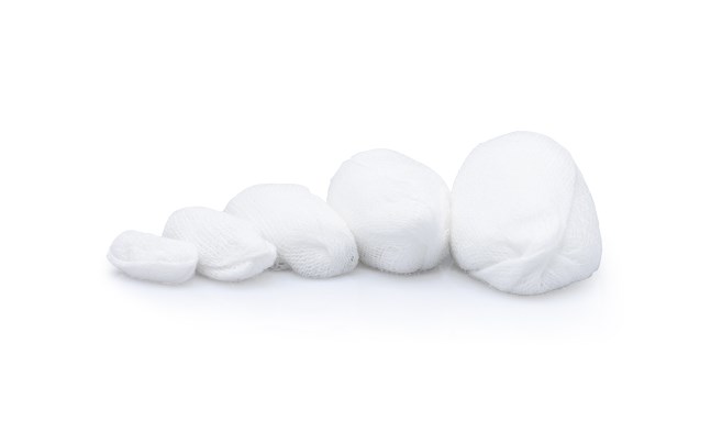 Tampón z gázy stočený 1-vrstvový 30cm x 30cm VIDRA