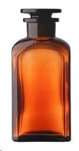 Fľaša 4 hranná širokohrdlá hnedá 100 ml