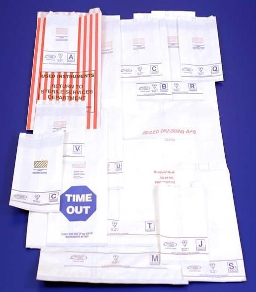 Sáčok sterilizačný skladaný 110x45x190 mm, papier