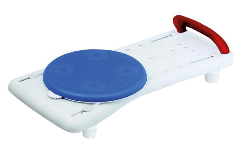 Sedačka na vaňu s otočnou plochou, červená rukoväť