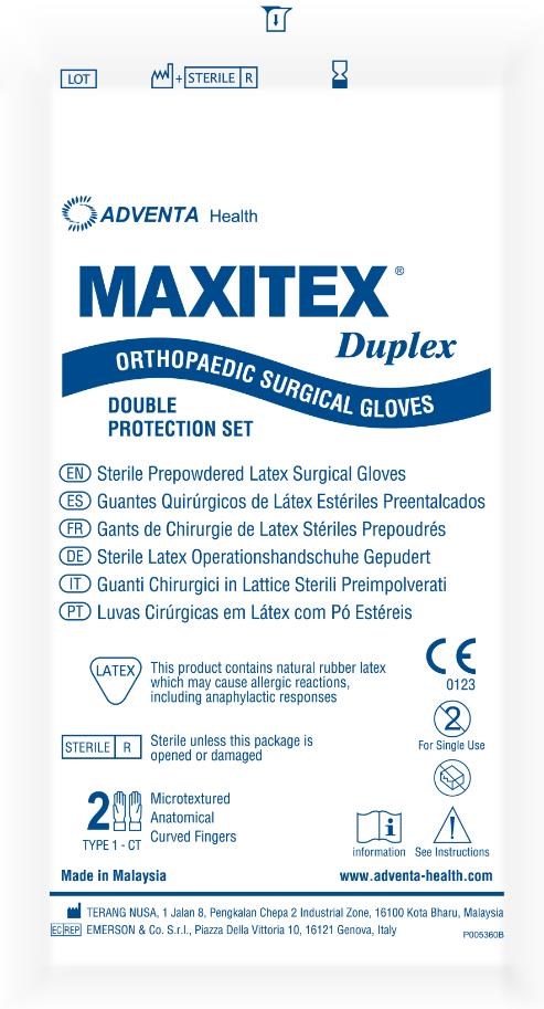 Rukavice chirurgické sterilné pudrované MAXITEX Duplex 6.5