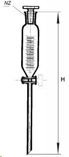 Lievik prikvapkávací so sklenenou zátkou, s NZ 29/32, s kohútom, 500 ml