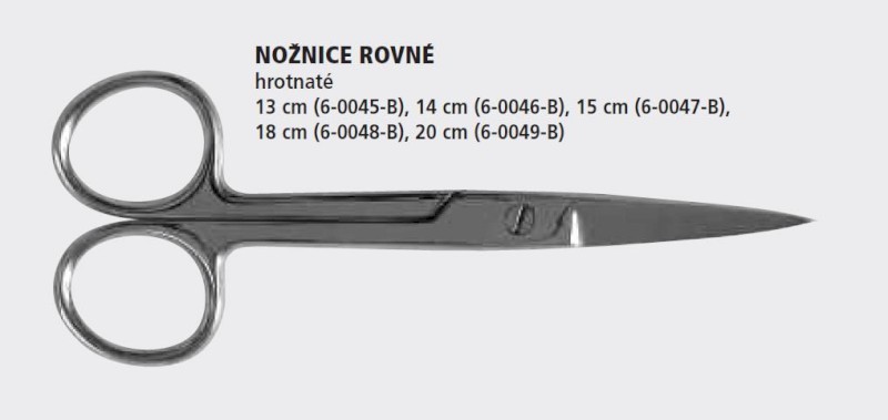 Nožnice rovné hrotnaté 13 cm
