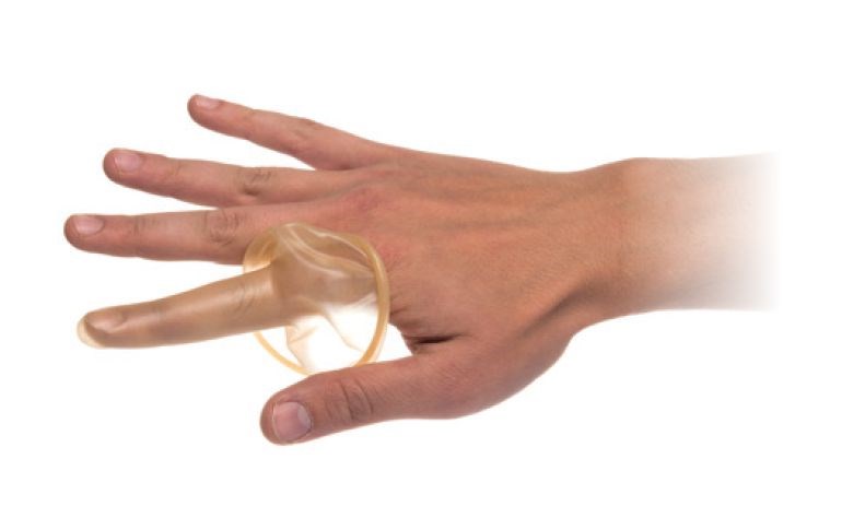 Prst vyšetrovací s ochrannou manžetou, latexový/500ks