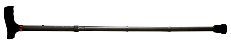 Palica vychádzková s popruhom a silikónovou rukoväťou, nastaviteľná, čierna