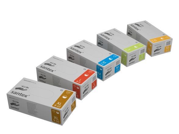 Rukavice vyšetrovacie latexové pudrované Santex S/100ks