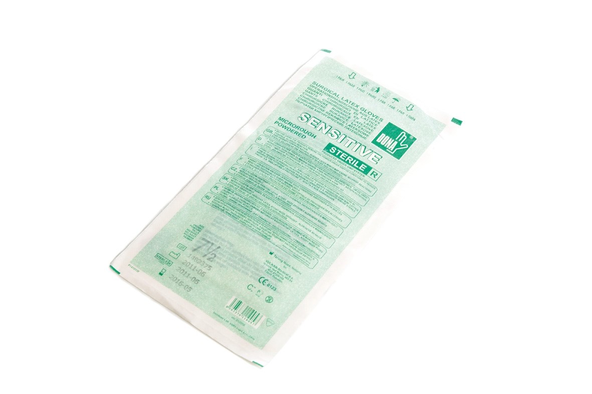 Rukavice chirurgické sterilné pudrované Dona 9