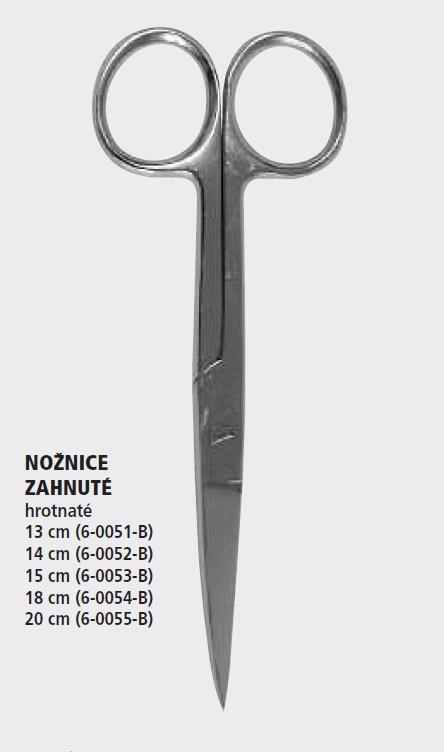 Nožnice zahnuté hrotnaté 13 cm