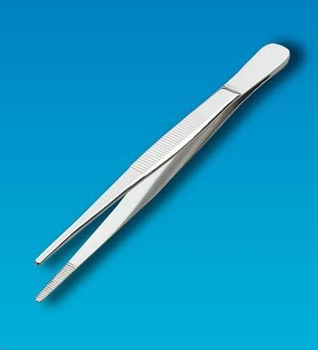 Pinzeta priama nerezová guľaté čeľuste 25 cm
