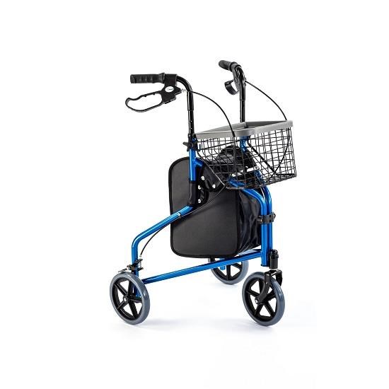 Rolátor hliníkový 3-kolesový modrý